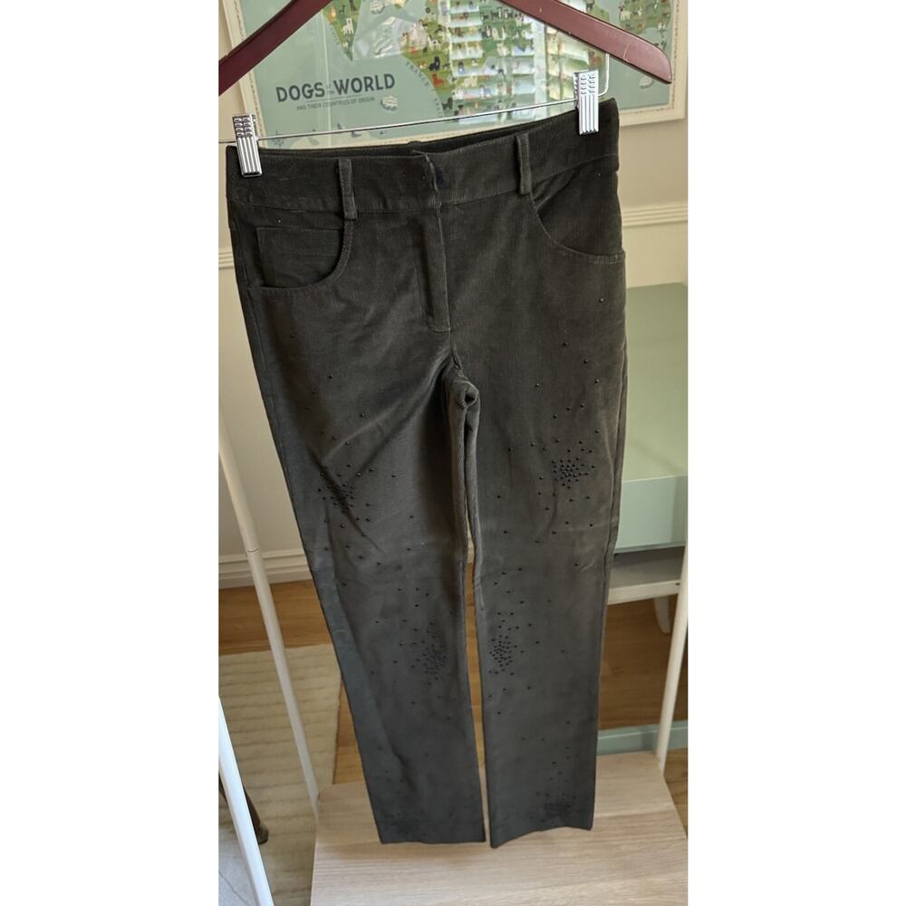 VTG Single NWT Grey Corduroy Denim Jeans Rhinestone‎ Low Rise Y2K Boutique Sz 2